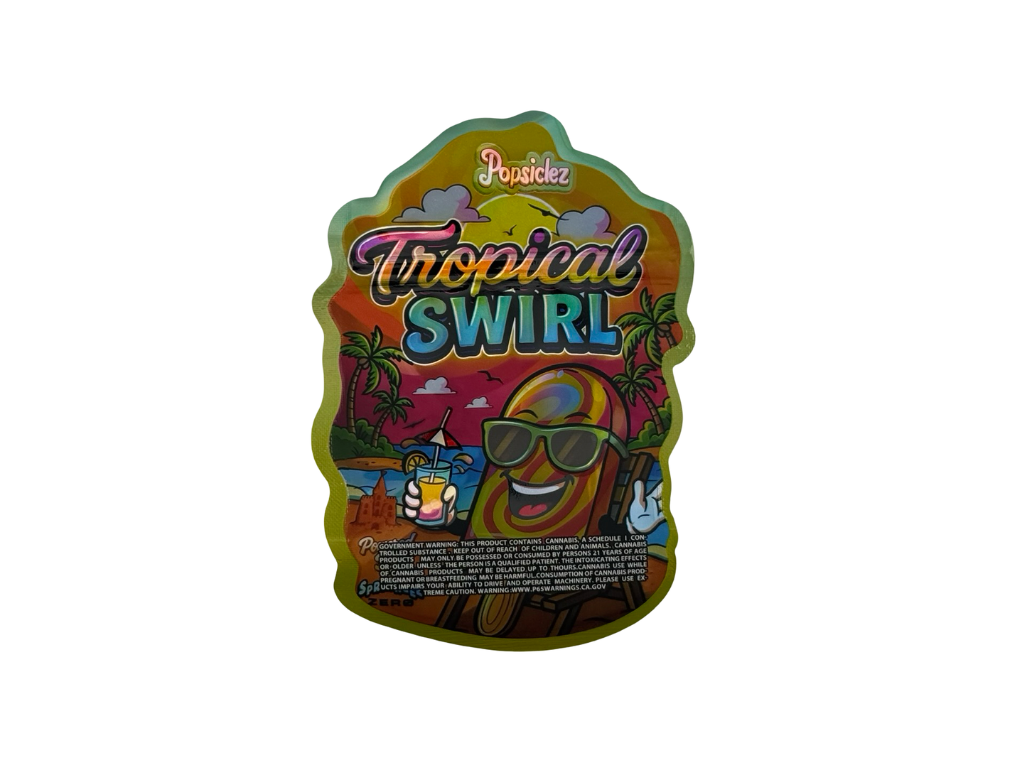 Tropical Swirl Popsiclez 3.5g Mylar Bags Sprinklez Zero