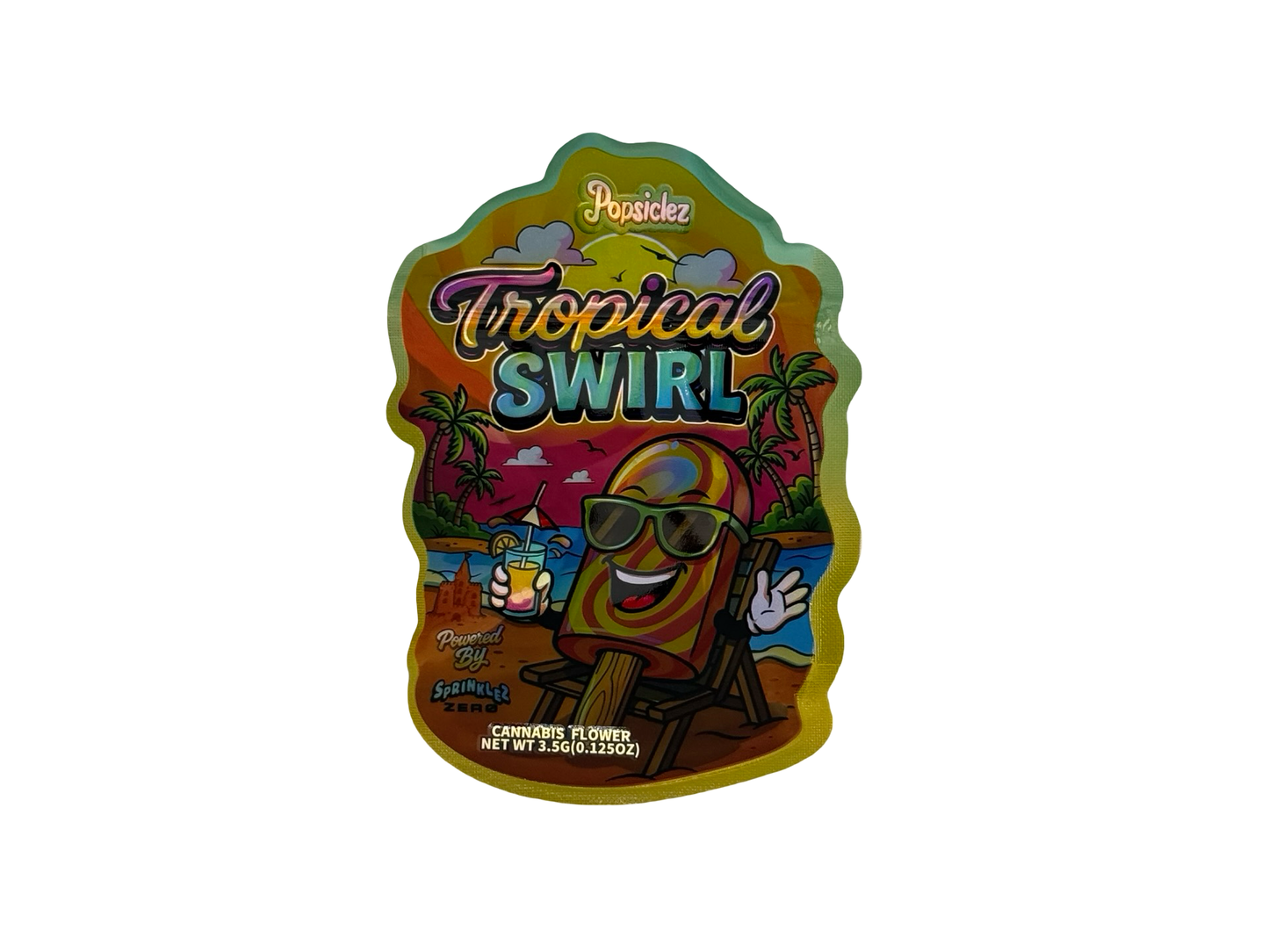 Tropical Swirl Popsiclez 3.5g Mylar Bags Sprinklez Zero
