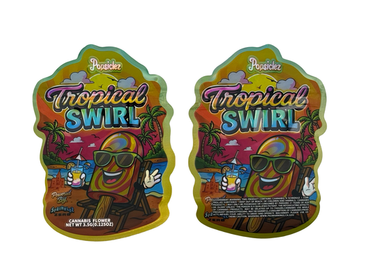 Tropical Swirl Popsiclez 3.5g Mylar Bags Sprinklez Zero