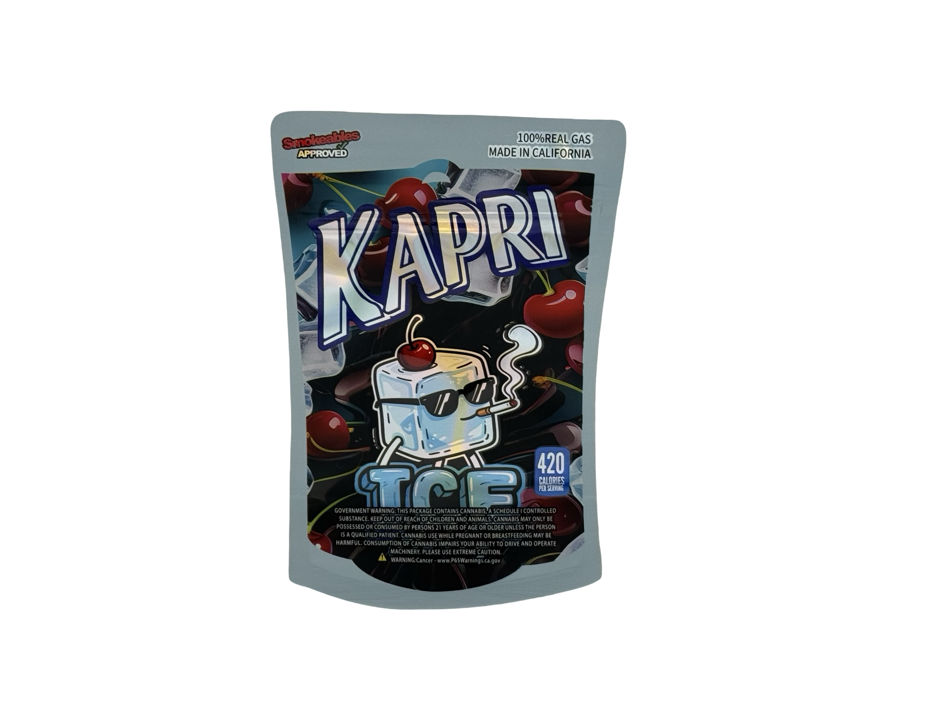 Kapri Ice Cherry 3.5g Mylar Bags High Tolerance - Fire Mylar  