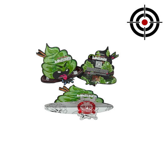 Wazabi (version 4) Mylar Bags 3.5g The Ten Co — 3.5g pre‑printed mylar bag — overview (front, back & gusset)