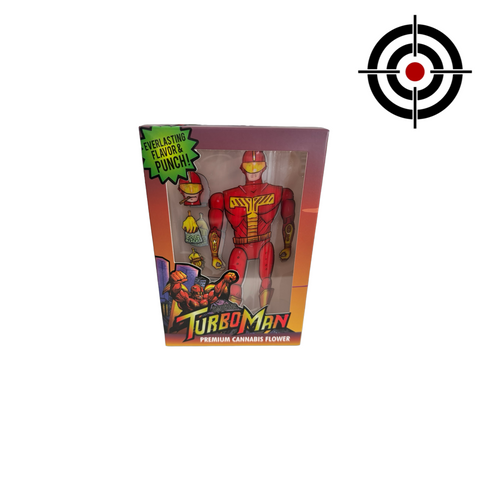 Turbo Man 3.5g Mylar Bags & Boxes High Volume - Fire Mylar  