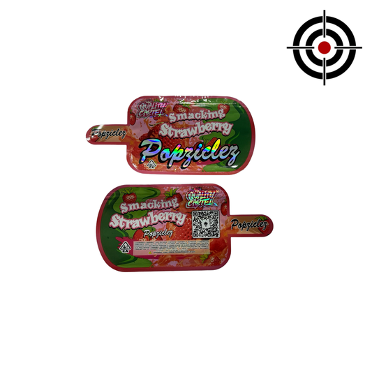 Smacking Strawberry Popziclez Mylar Bags 3.5g Quality Cartel