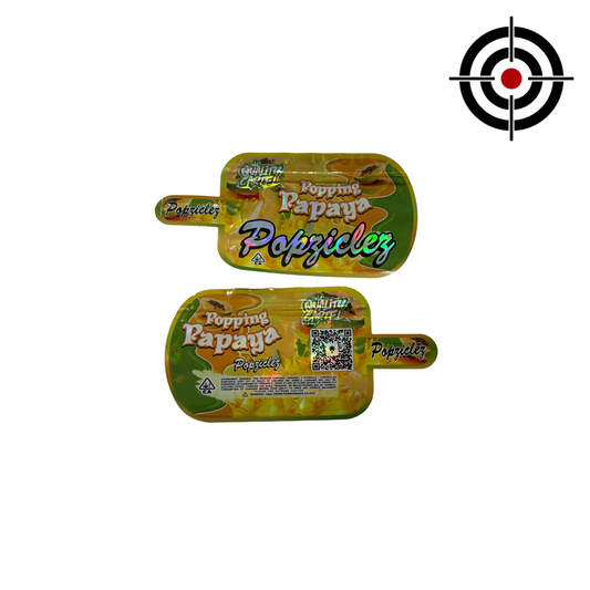 Popping Papaya Popziclez Mylar Bags 3.5g Quality Cartel