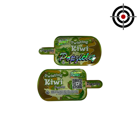 Twisting Kiwi Popziclez Mylar Bags 3.5g Quality Cartel