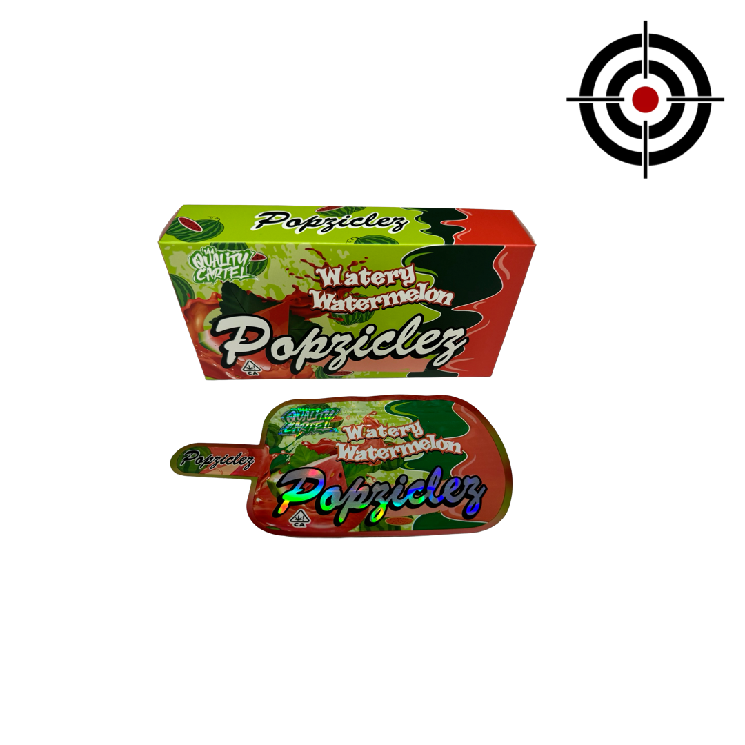Watery Watermelon Popziclez 3.5g Mylar Bags & Boxes Quality Cartel - Fire Mylar  