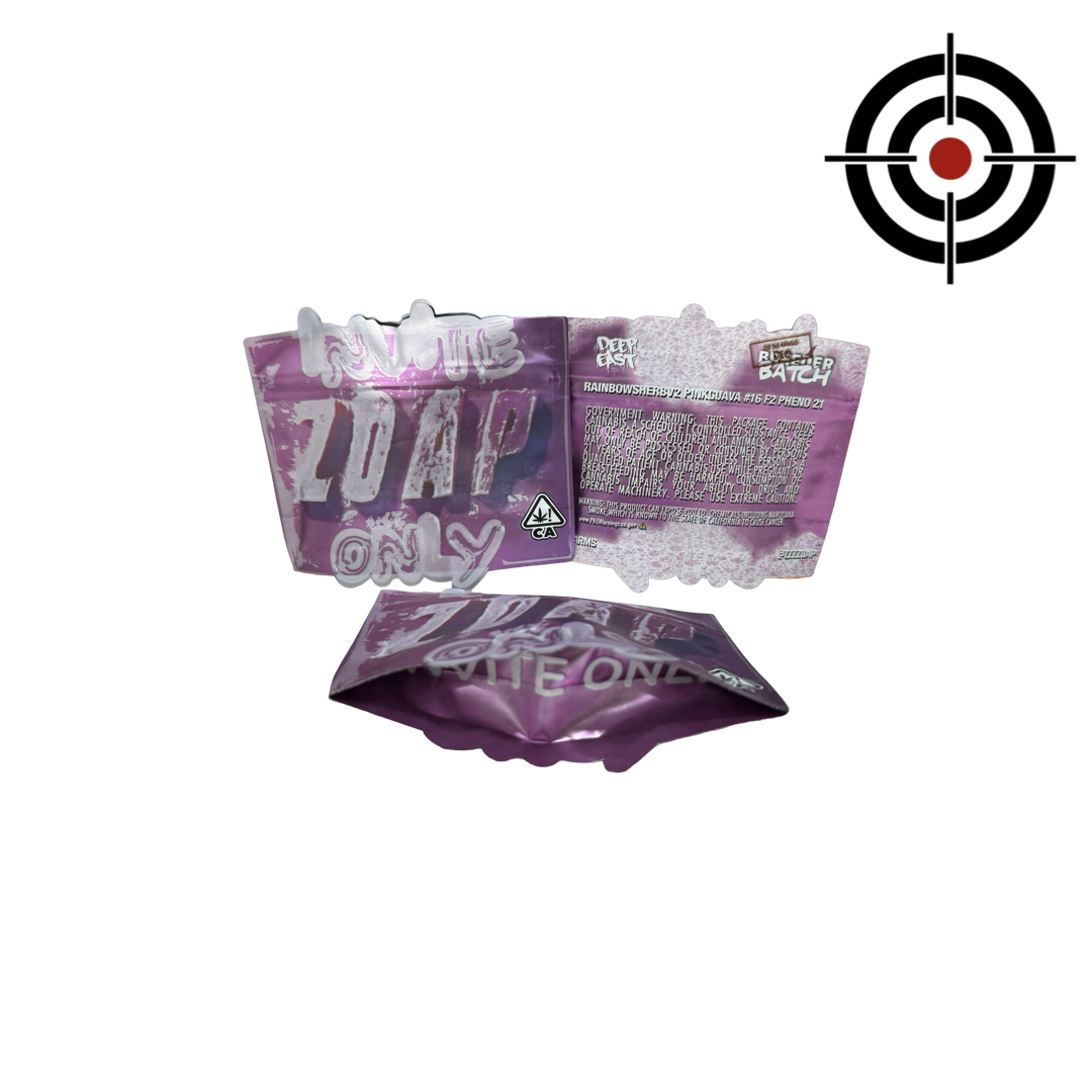 Zoap Invite Only Mylar Bags 3.5g Deep East — 3.5g pre‑printed mylar bag — overview (front, back & gusset)