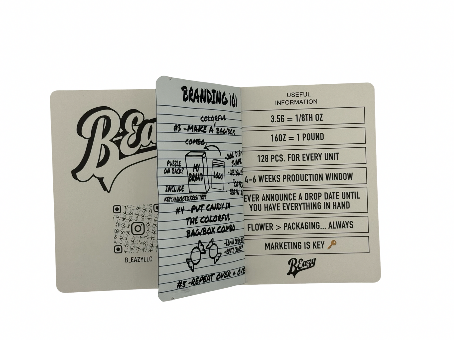 Branding 101 Composition Book Mylar Bags 3.5g B-Eazy - Fire Mylar  