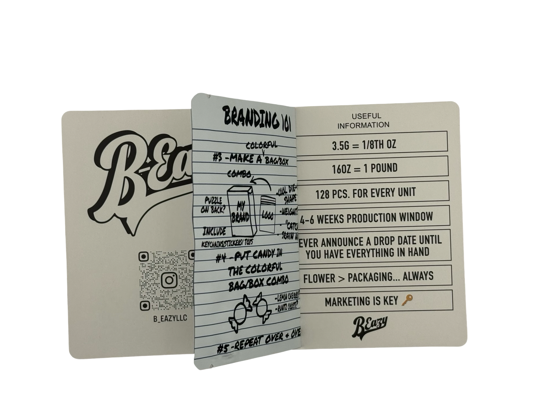 Branding 101 Composition Book Mylar Bags 3.5g B-Eazy - Fire Mylar  