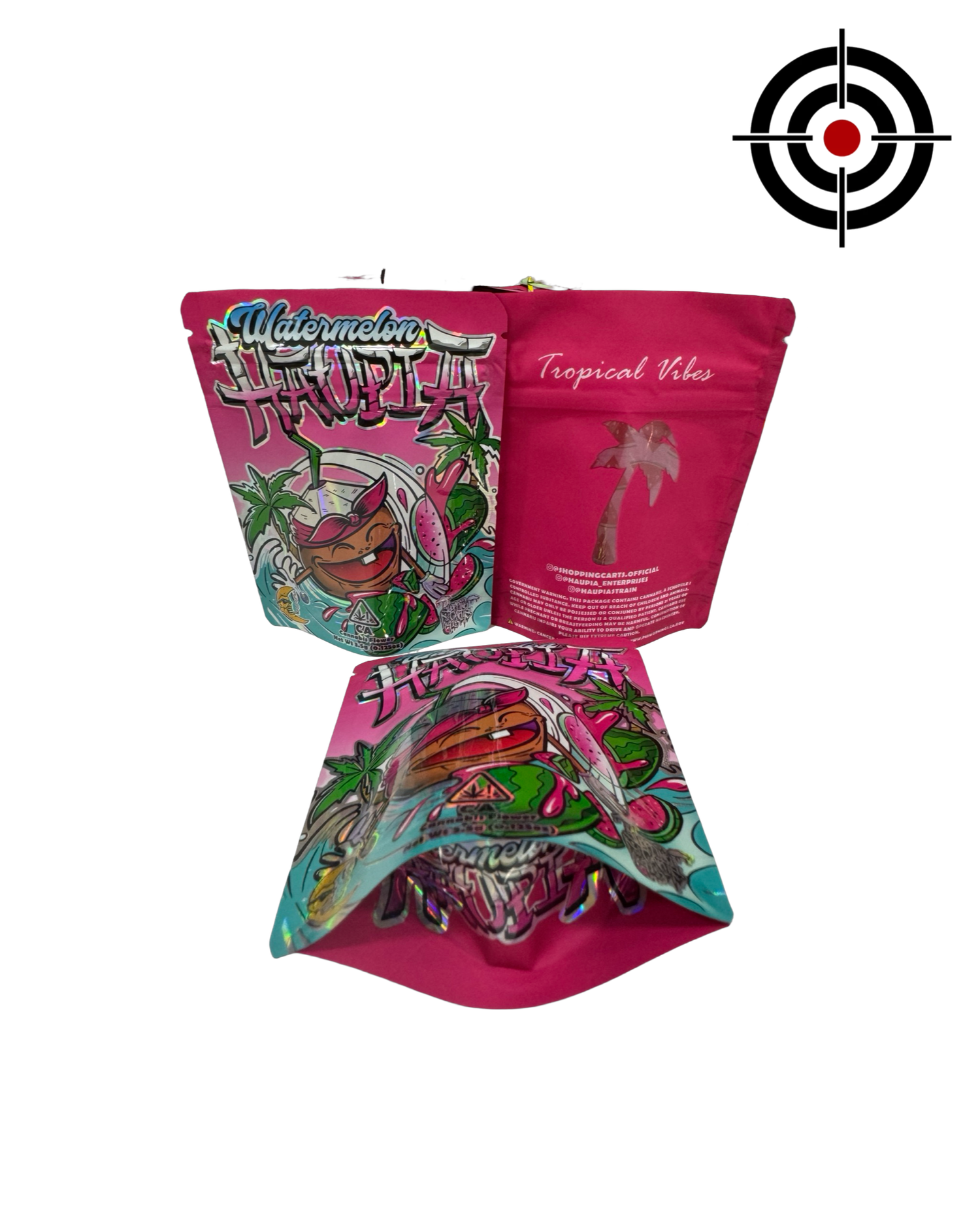 Watermelon Haupia Mylar Bags 3.5g Haupia — 3.5g pre‑printed mylar bag — front