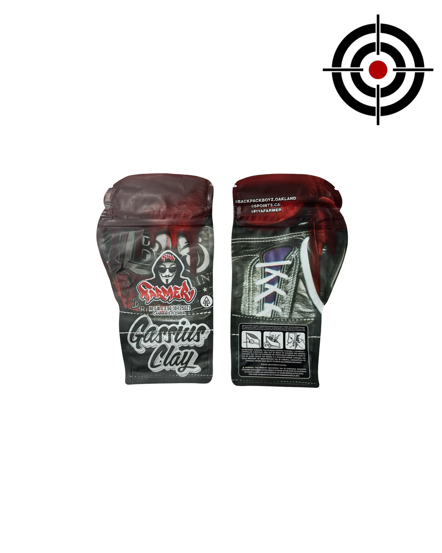 Gassius Clay Mylar Bags 3.5g Backpack Boyz — 3.5g pre‑printed mylar bag — front