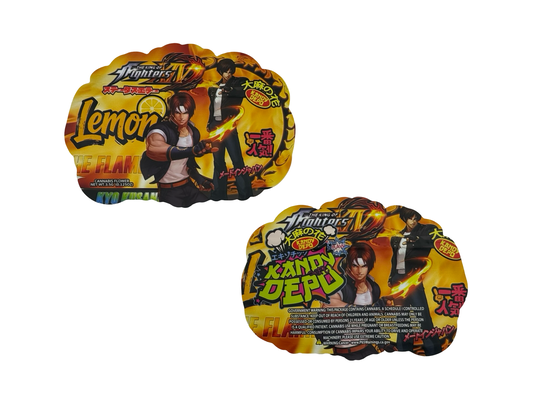 The Flame (Lemon) King of Fighters Mylar Bags 3.5g Kandy Depo (Only $0.21 Each) - Fire Mylar  