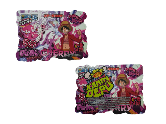 Pink Cherry One Piece Mylar Bags 3.5g Kandy Depo (Only $0.21 Each) - Fire Mylar  