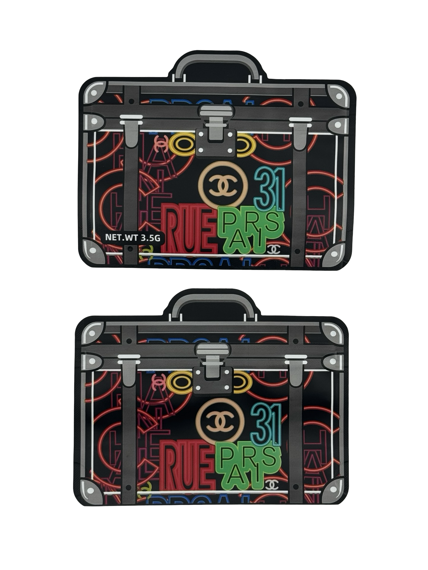 Designer 3.5g Mylar Bags (matte) - Fire Mylar  
