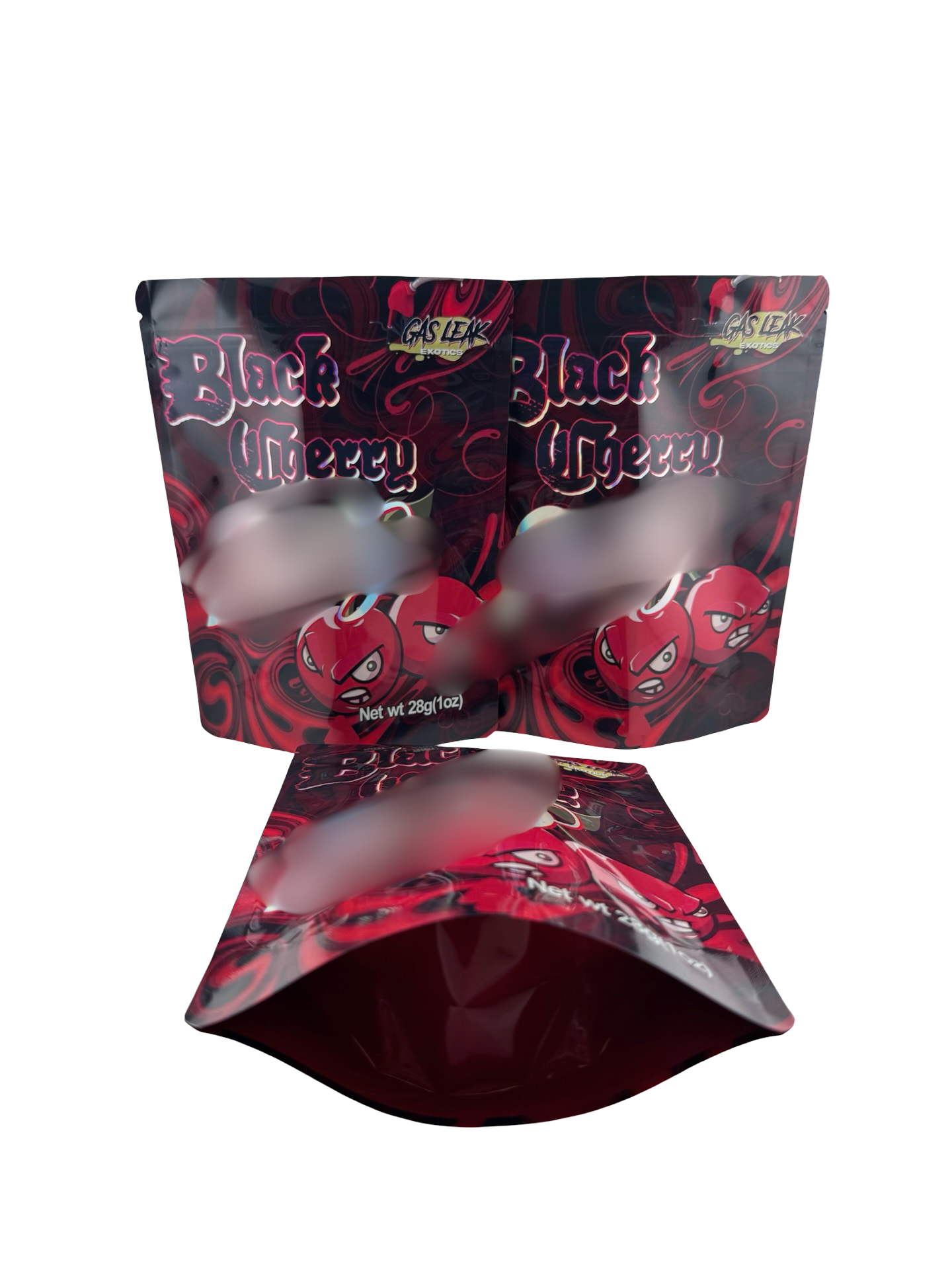 Black Cherry 28g Mylar Bags (1oz) Gas Leak Exotics - Fire Mylar  