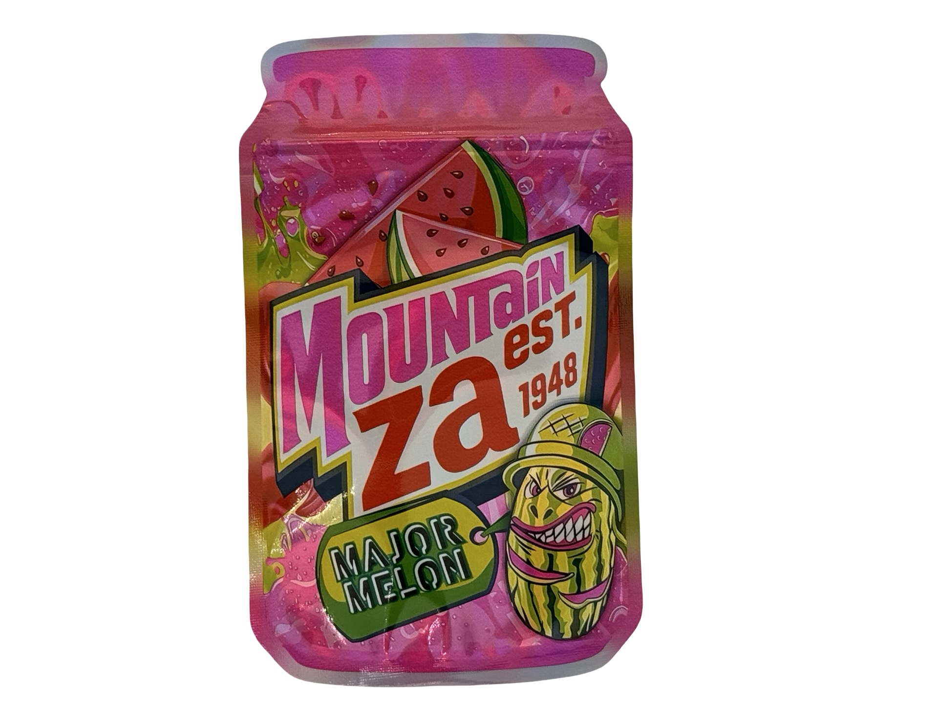 Major Melon 3.5g Mylar Bags Mountain Za - Fire Mylar  