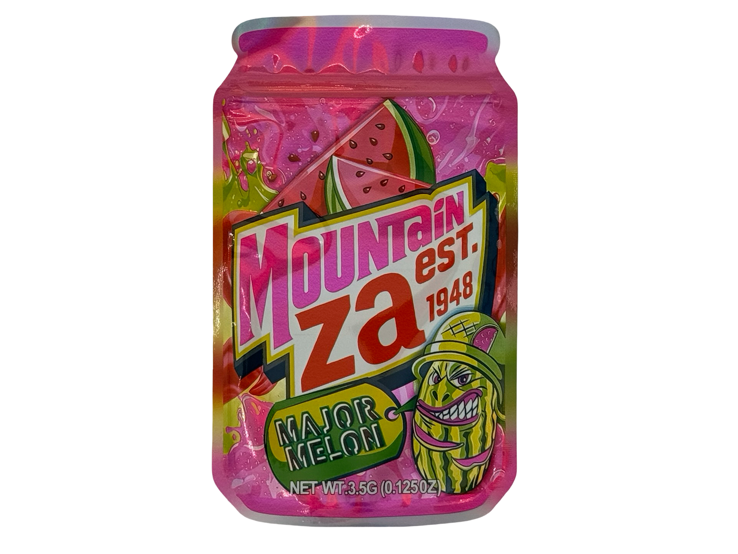 Major Melon 3.5g Mylar Bags Mountain Za - Fire Mylar  
