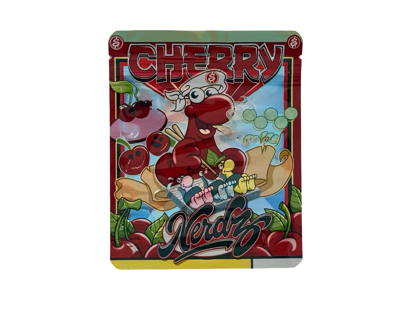 Cherry 3.5g Mylar Bags Nerdz ($0.09 per bag) - Fire Mylar  