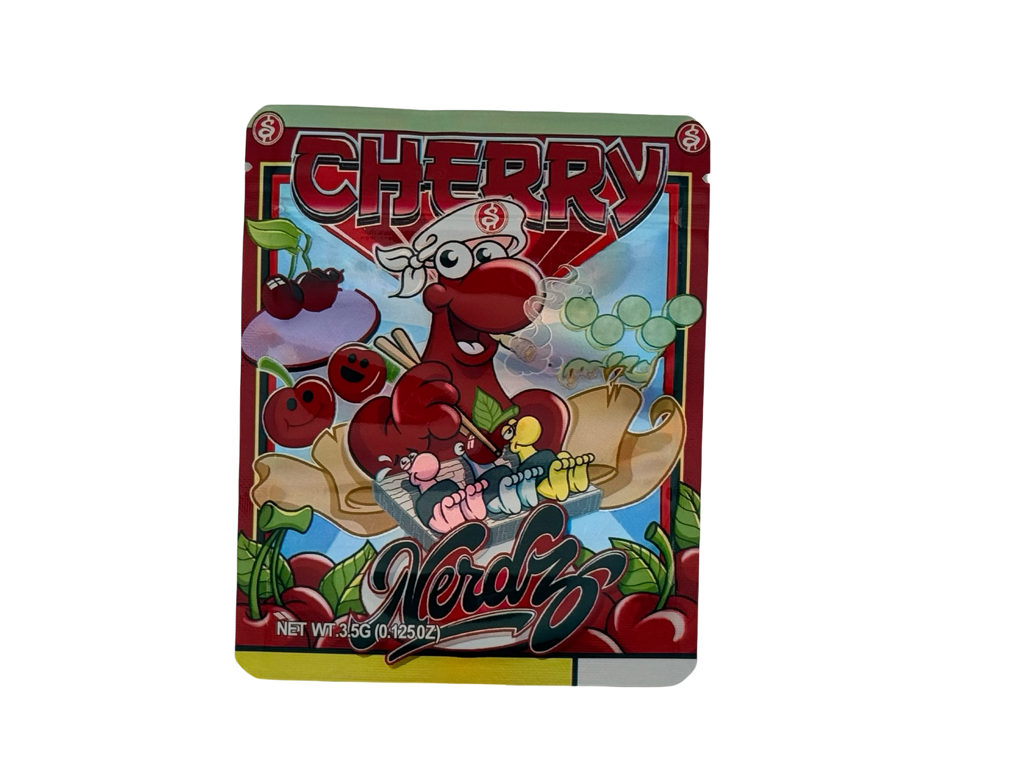Cherry 3.5g Mylar Bags Nerdz ($0.09 per bag) - Fire Mylar  