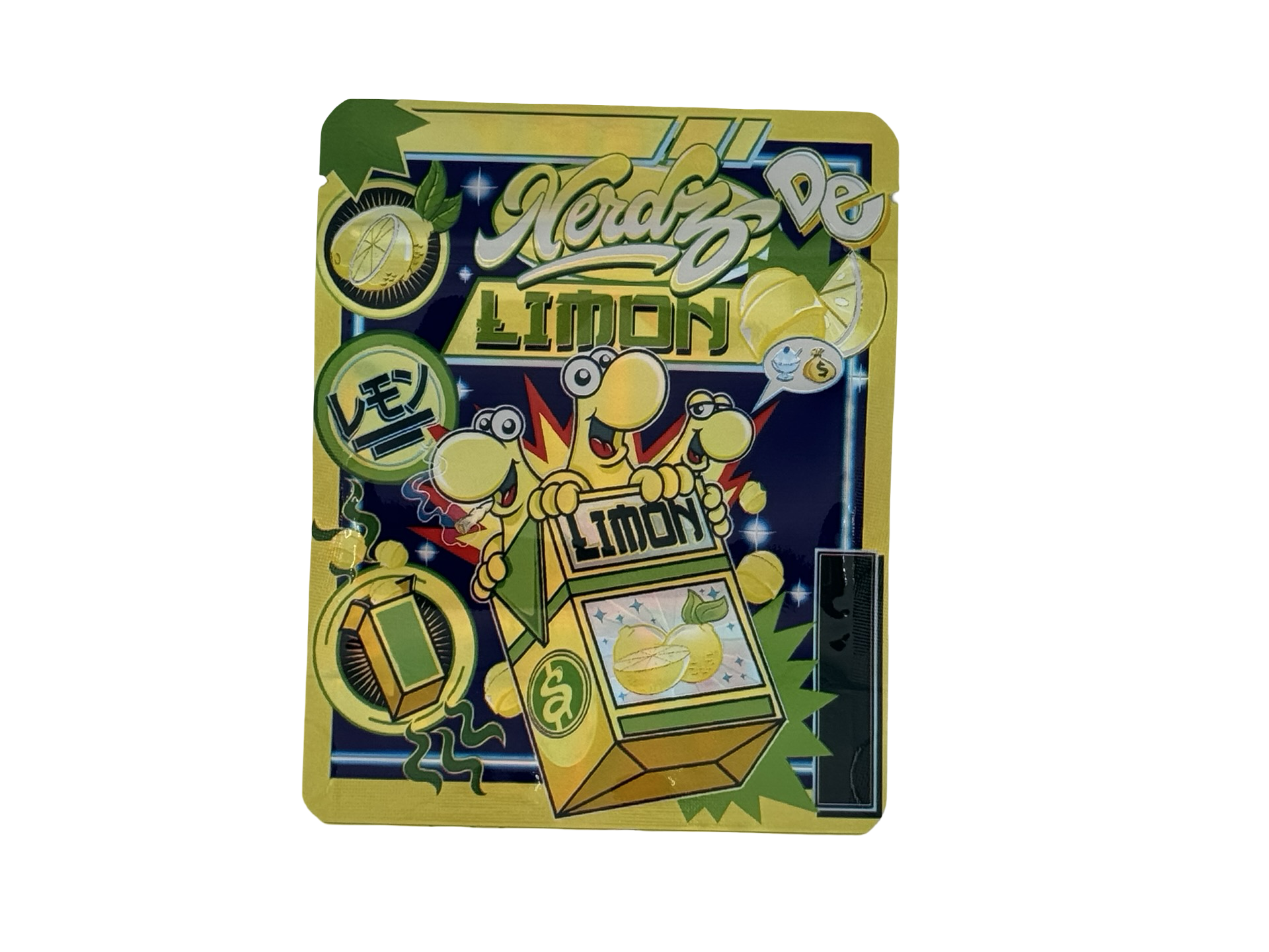 Limon 3.5g Mylar Bags Nerdz ($0.09 per bag) - Fire Mylar  