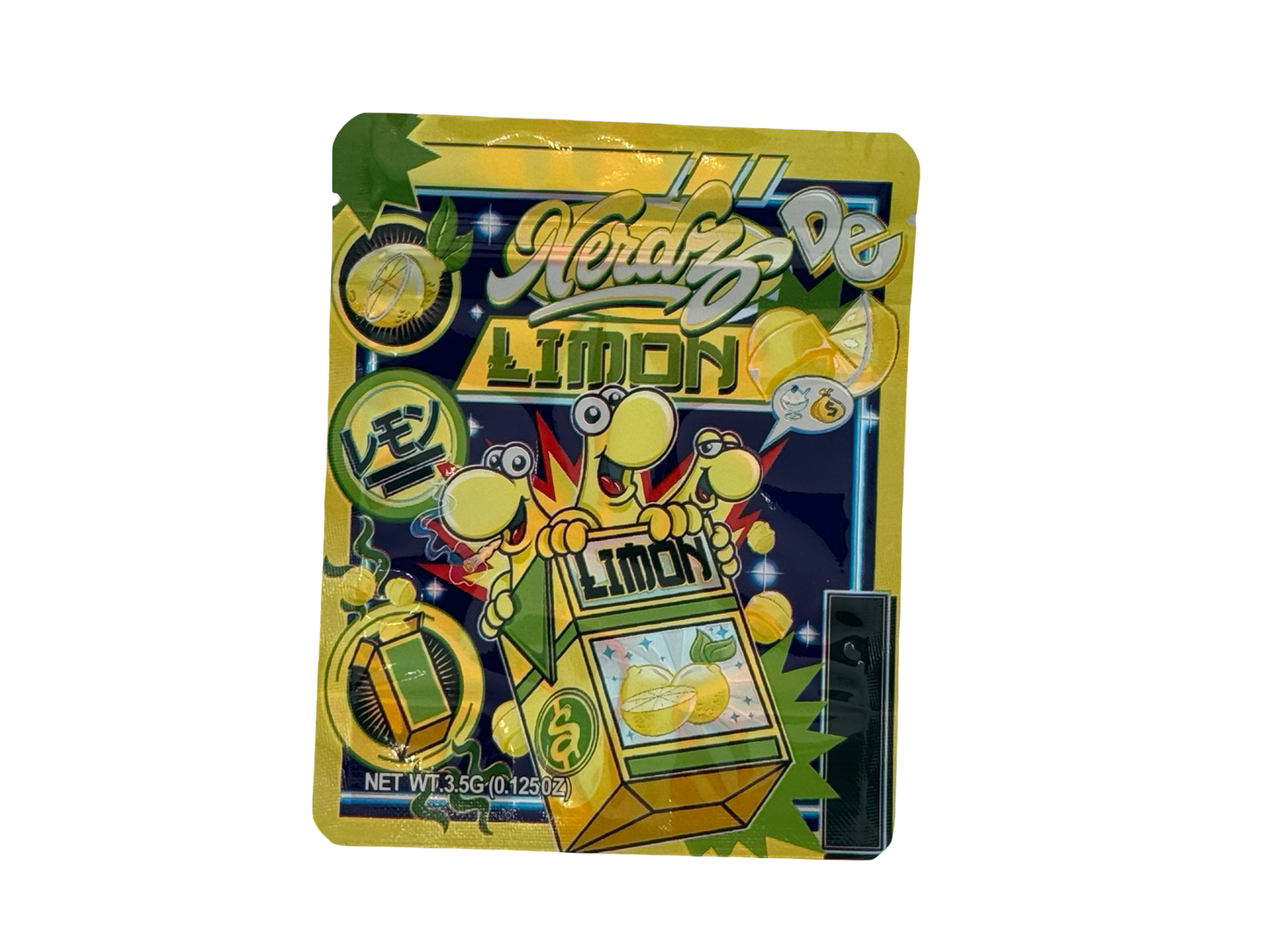 Limon 3.5g Mylar Bags Nerdz ($0.09 per bag) - Fire Mylar  
