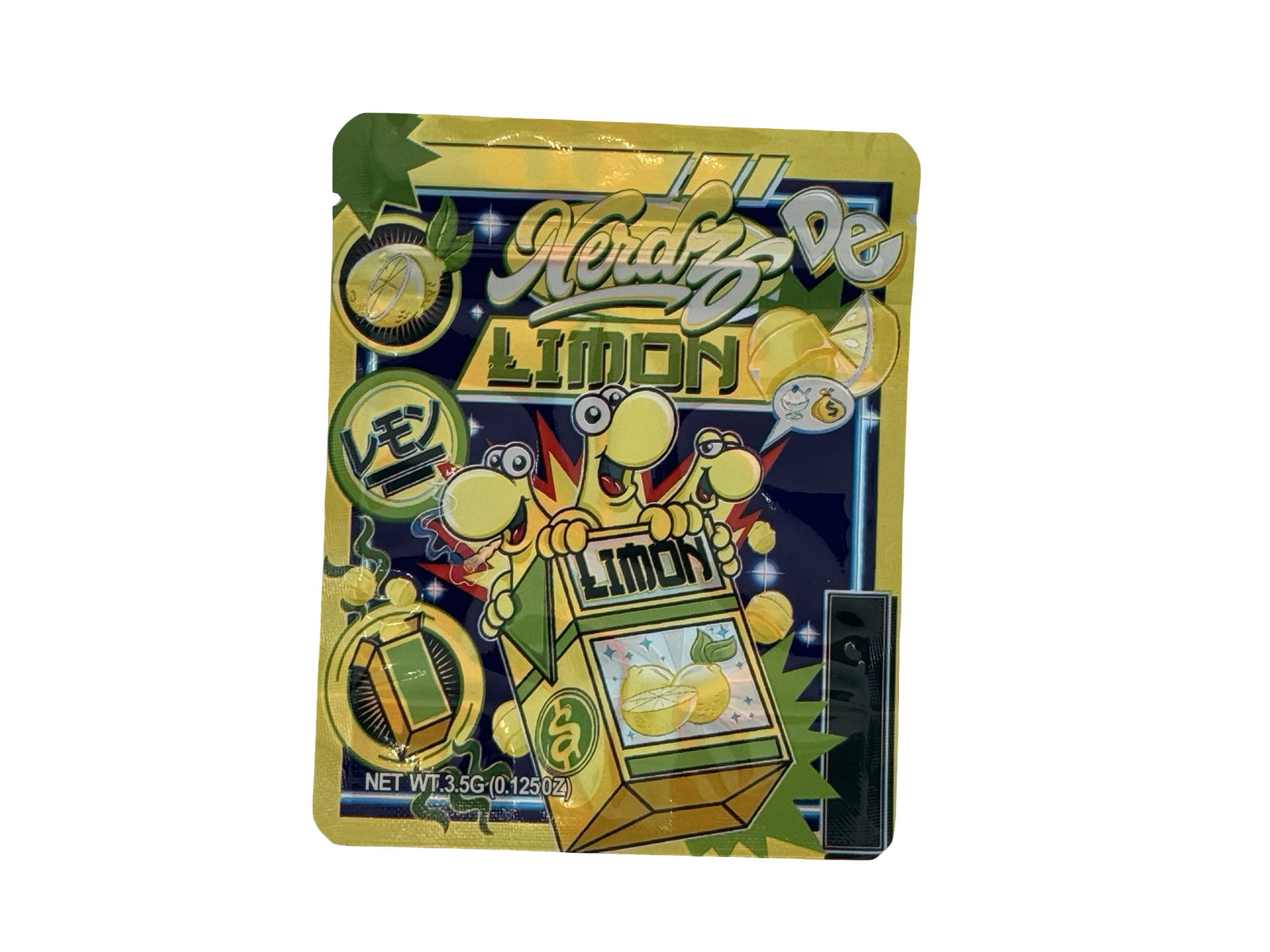 Limon 3.5g Mylar Bags Nerdz ($0.09 per bag) - Fire Mylar  