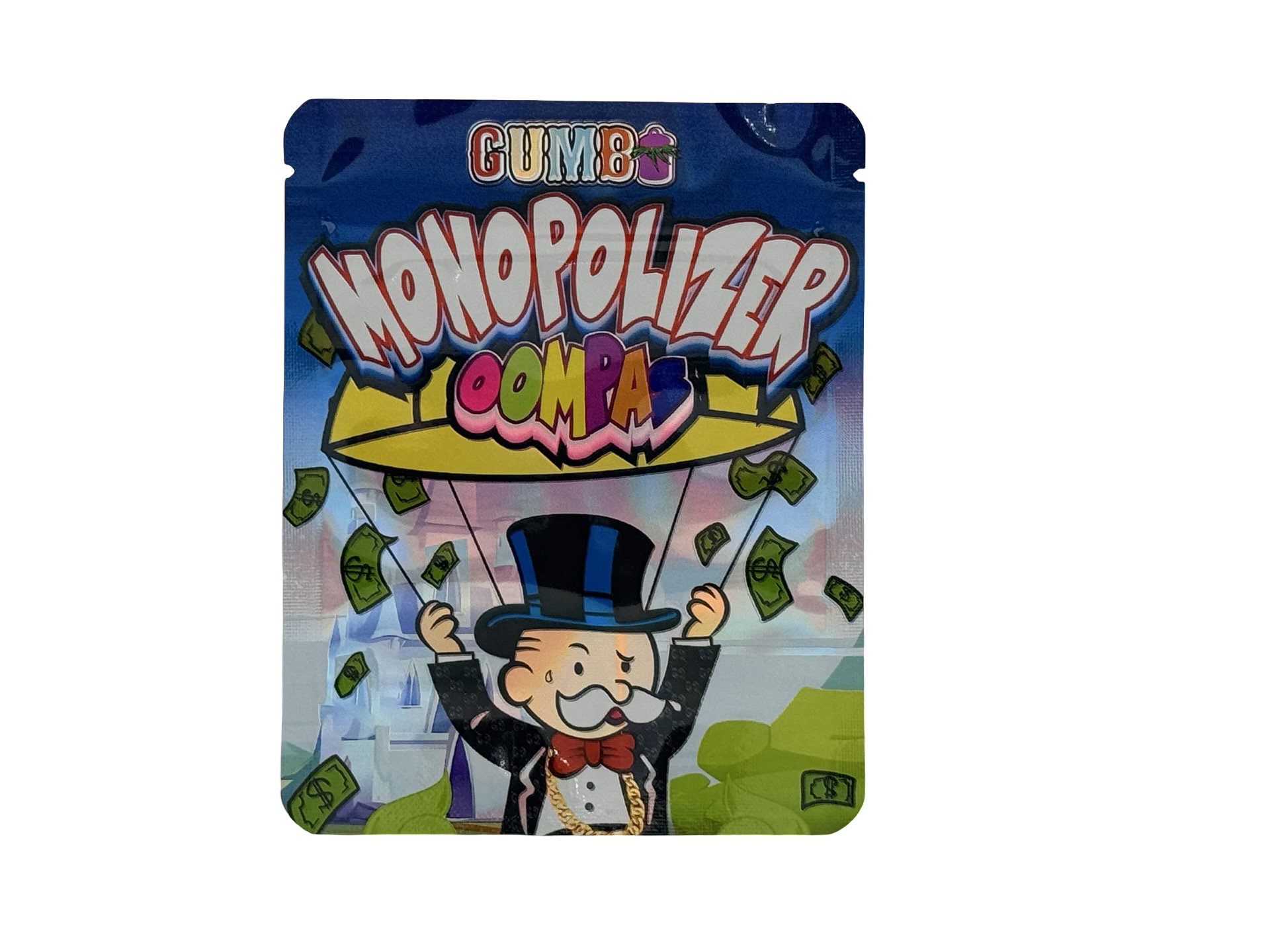 Monopolizer 3.5g Mylar Bags Gumbo ($0.09 per bag) - Fire Mylar  