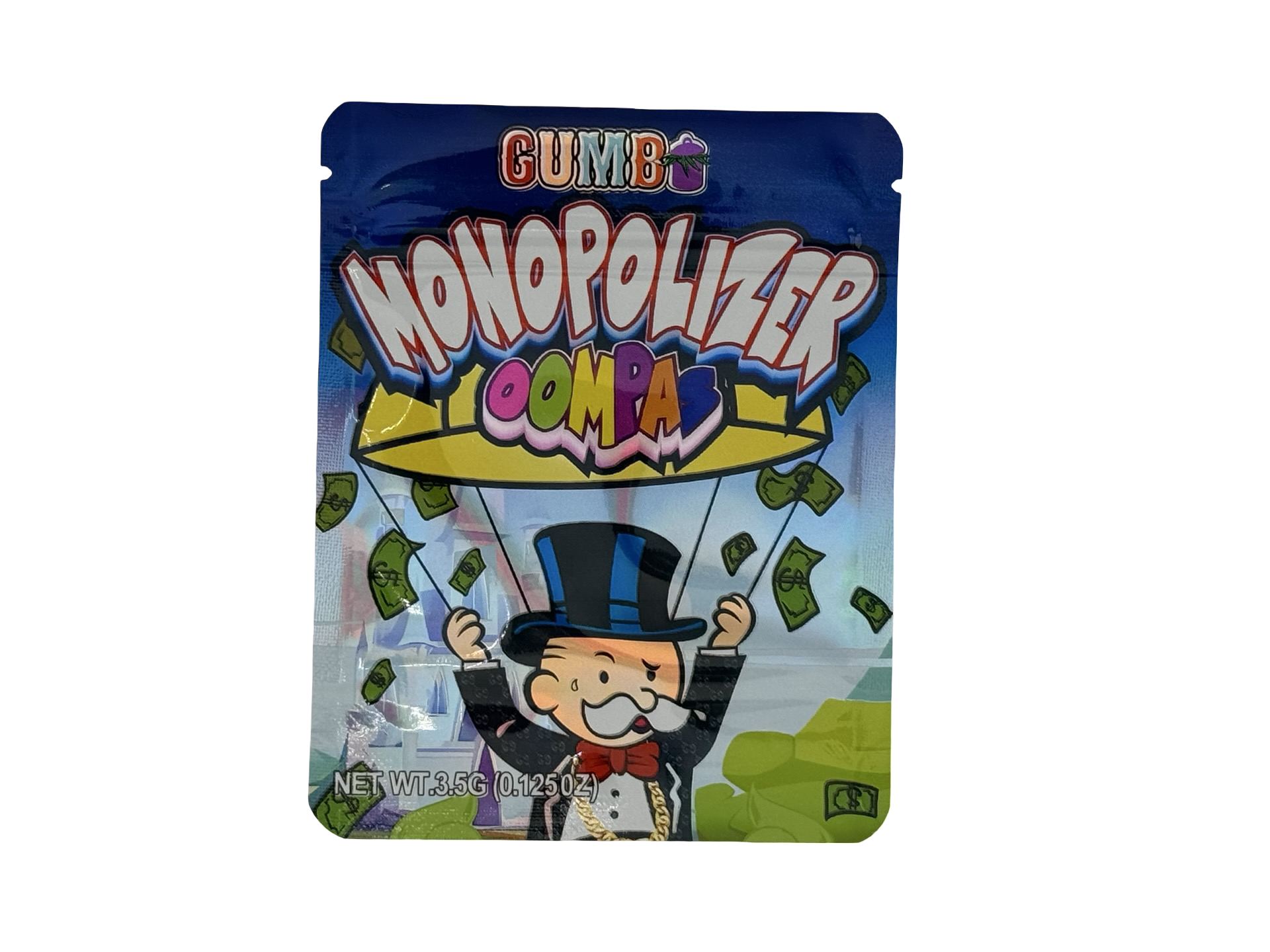 Monopolizer 3.5g Mylar Bags Gumbo ($0.09 per bag) - Fire Mylar  