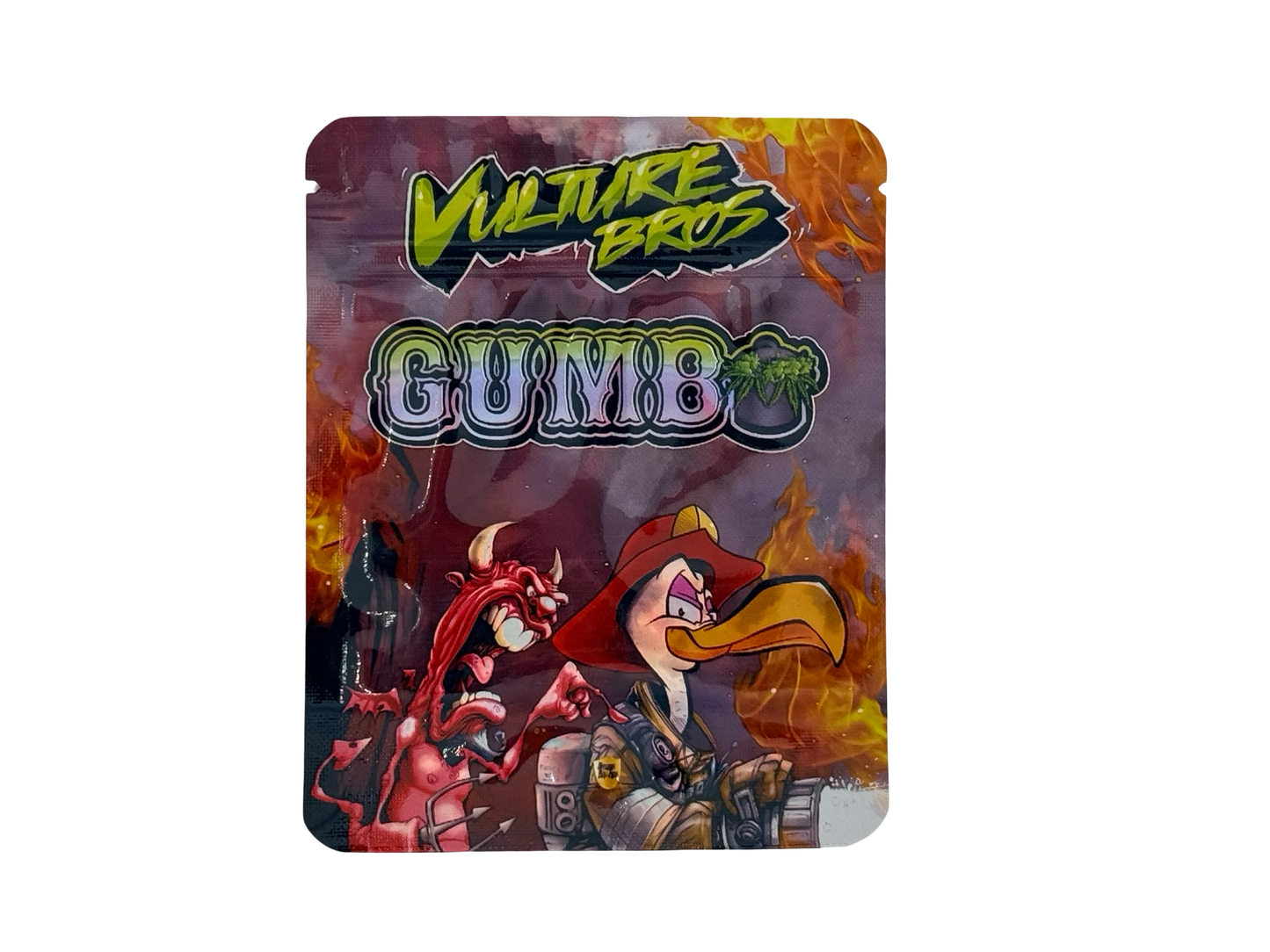 Vulture Bros 3.5g Mylar Bags Gumbo ($0.09 per bag) - Fire Mylar  
