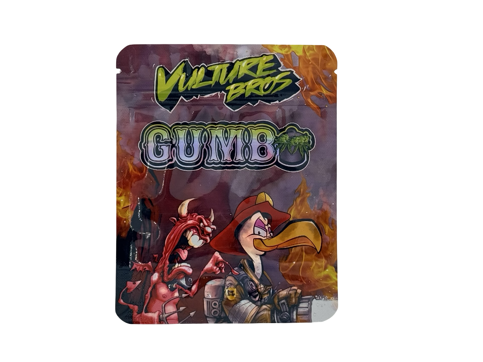 Vulture Bros 3.5g Mylar Bags Gumbo ($0.09 per bag) - Fire Mylar  