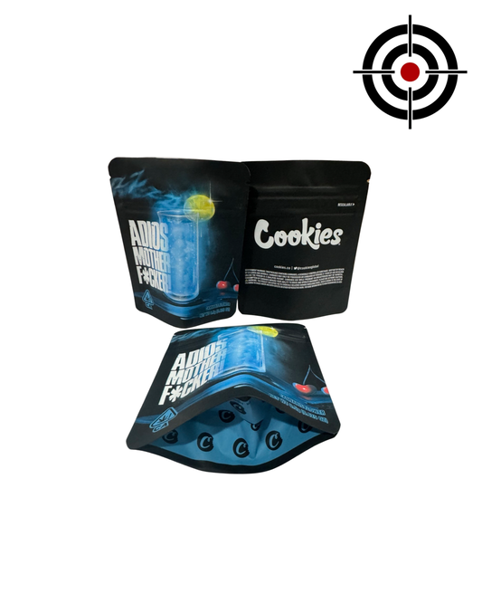 Adios Mother F***er Mylar Bags 3.5g Cookies — 3.5g pre‑printed mylar bag — front