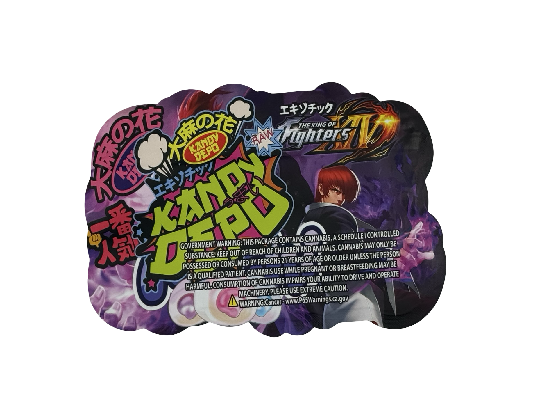 Mochi King of Fighters Mylar Bags 3.5g Kandy Depo (Only $0.21 Each) - Fire Mylar  