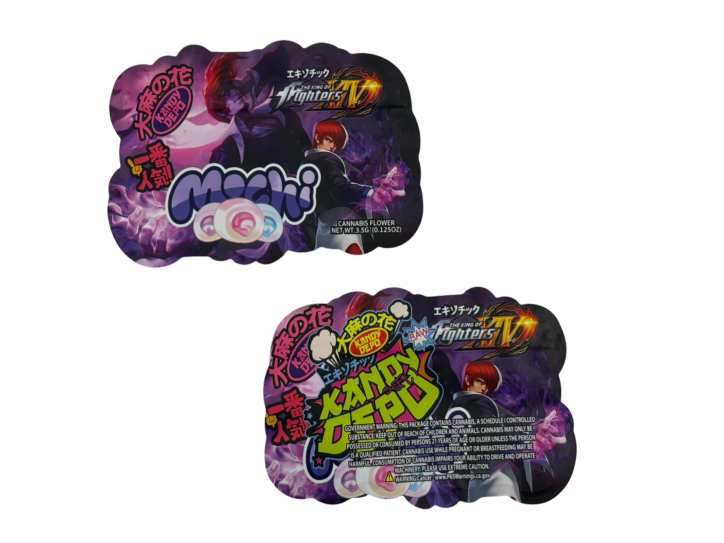 Mochi King of Fighters Mylar Bags 3.5g Kandy Depo (Only $0.21 Each) - Fire Mylar  