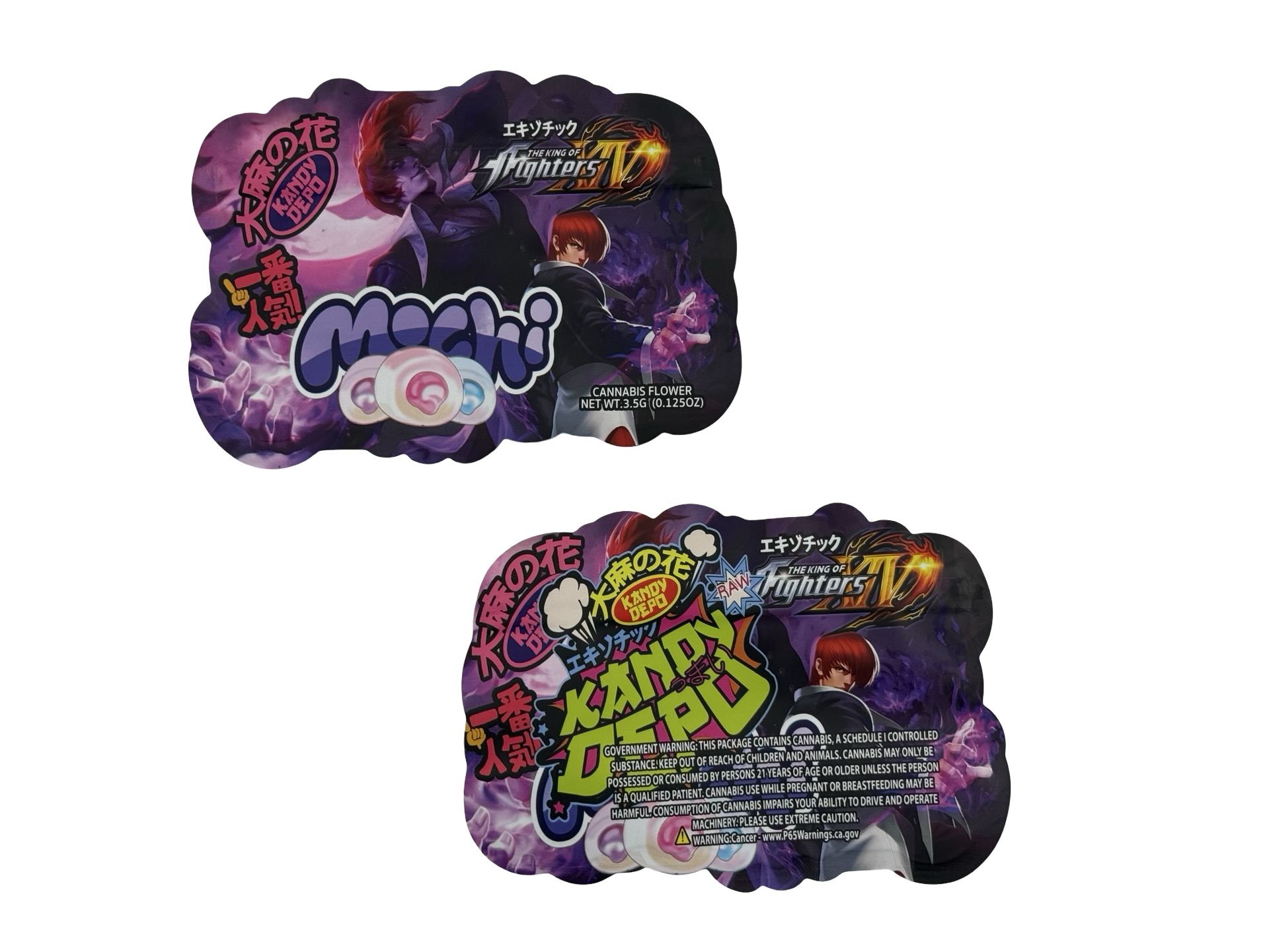 Mochi King of Fighters Mylar Bags 3.5g Kandy Depo (Only $0.21 Each) - Fire Mylar  
