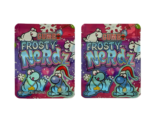 Frosty Nerdz 3.5g Mylar Bags Gumbo ($0.09 per bag) - Fire Mylar  