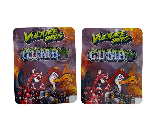 Vulture Bros 3.5g Mylar Bags Gumbo ($0.09 per bag) - Fire Mylar  