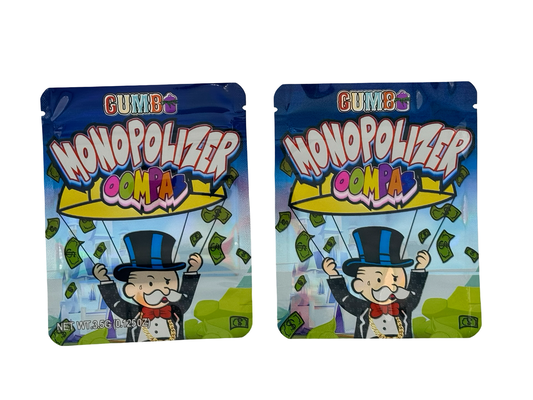 Monopolizer 3.5g Mylar Bags Gumbo ($0.09 per bag) - Fire Mylar  