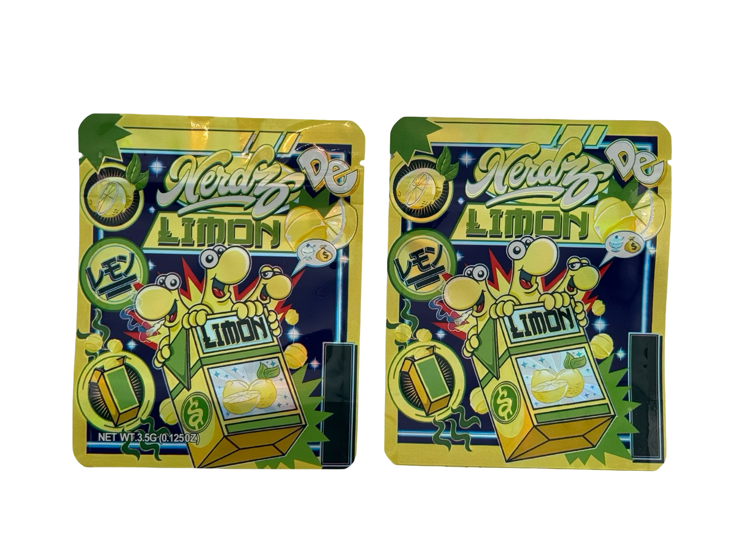 Limon 3.5g Mylar Bags Nerdz ($0.09 per bag) - Fire Mylar  