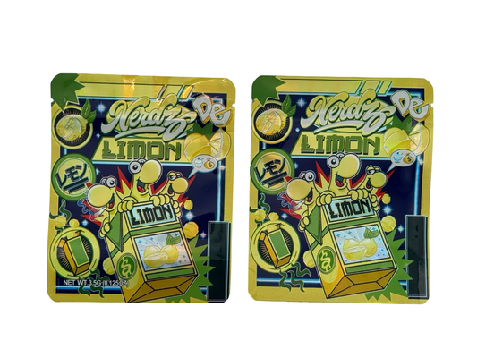 Limon 3.5g Mylar Bags Nerdz ($0.09 per bag) - Fire Mylar  