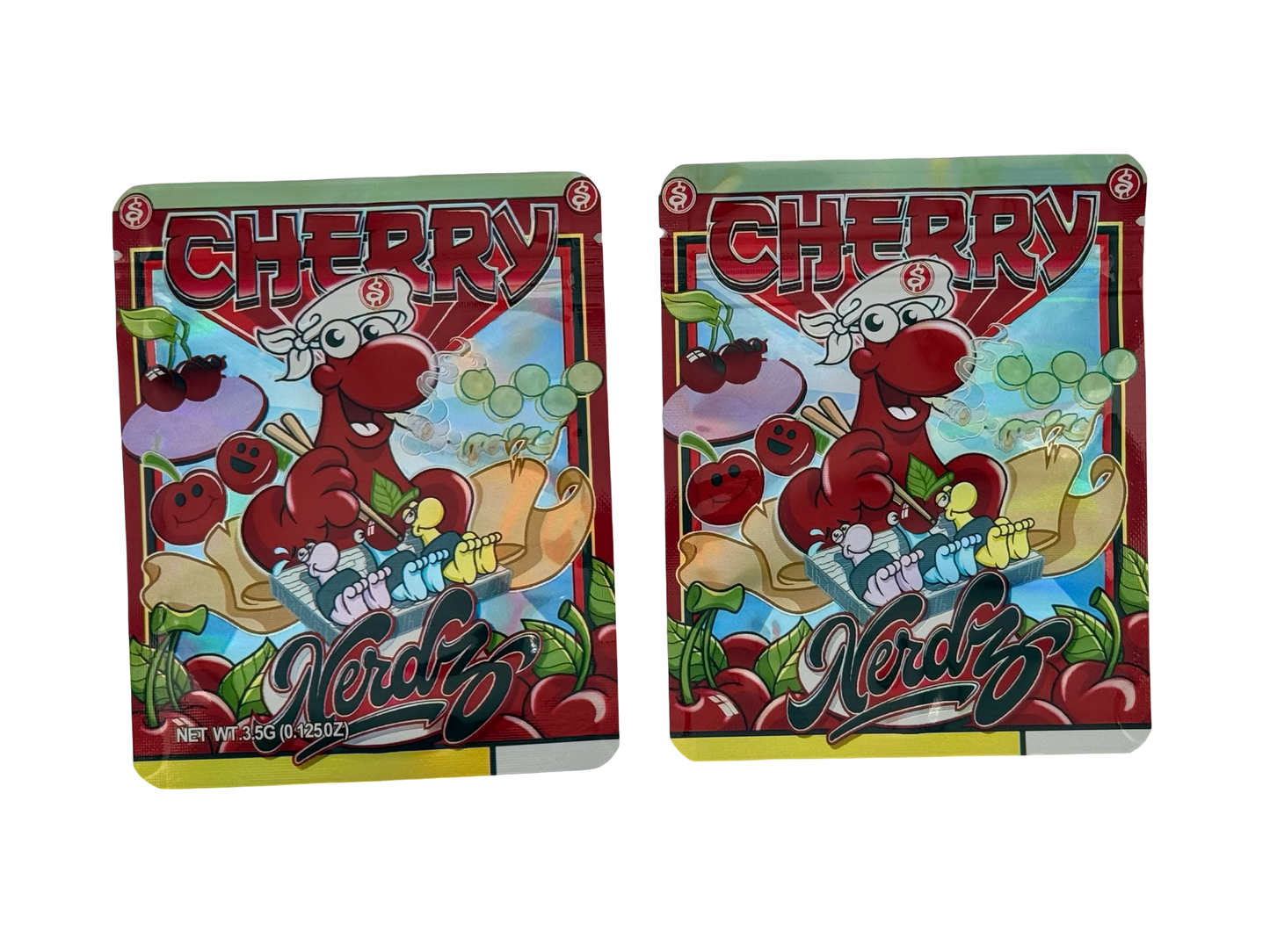 Cherry 3.5g Mylar Bags Nerdz ($0.09 per bag) - Fire Mylar  