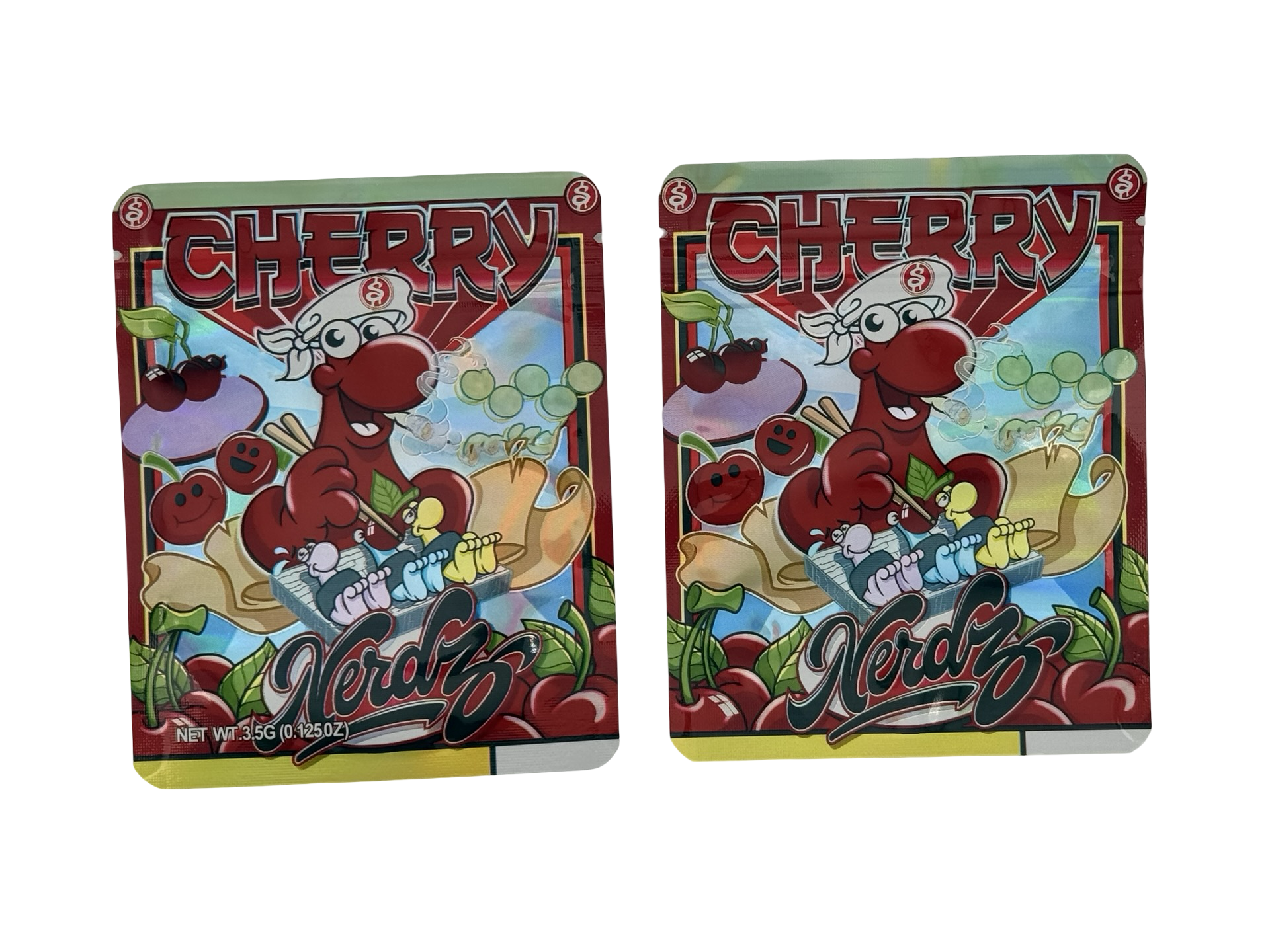 Cherry 3.5g Mylar Bags Nerdz ($0.09 per bag) - Fire Mylar  