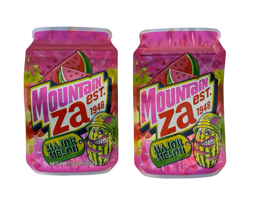 Major Melon 3.5g Mylar Bags Mountain Za - Fire Mylar  