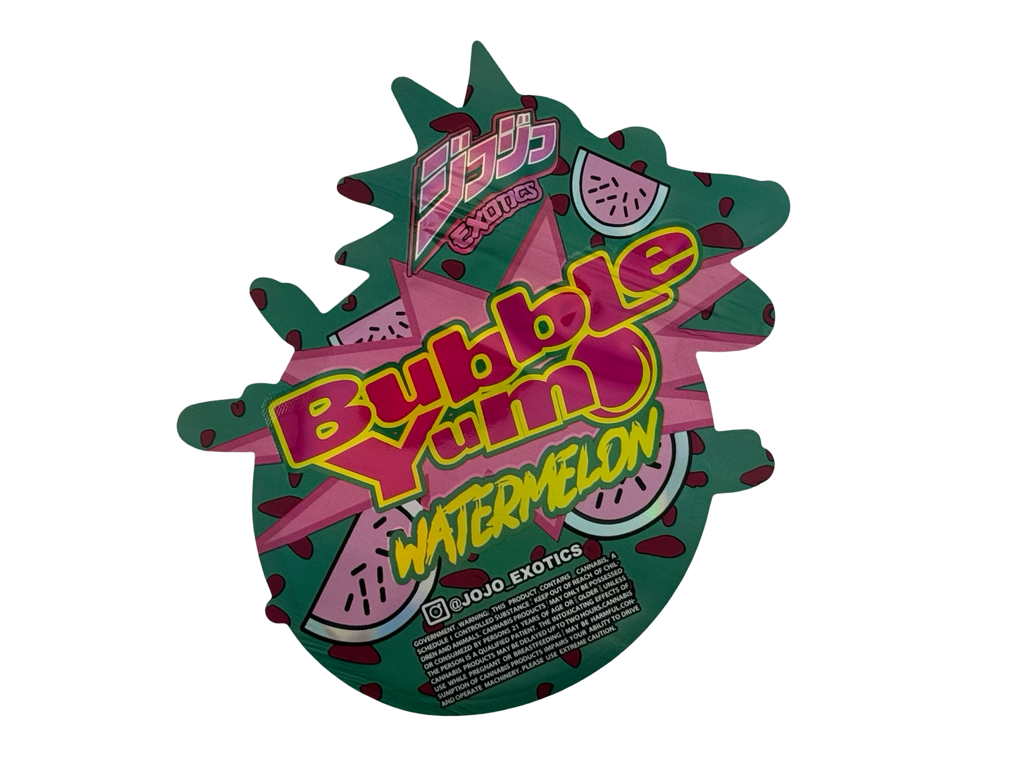 Watermelon Bubblegum 3.5g Mylar Bags Jojo Exotics