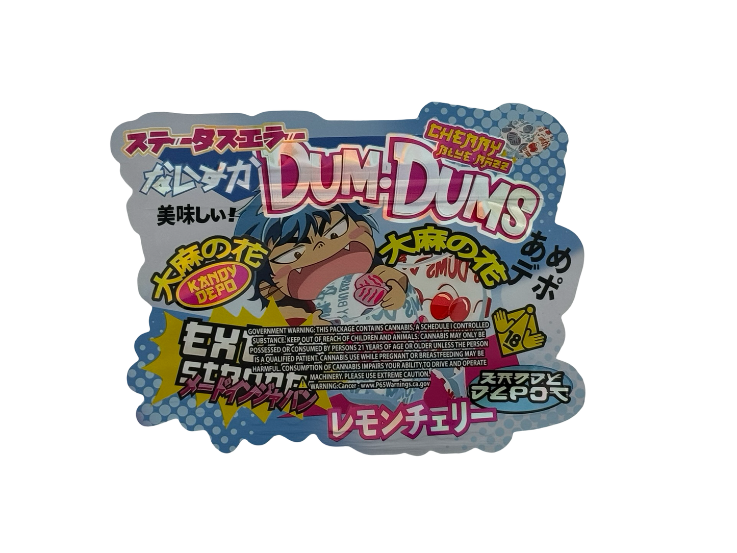 Cherry Blue Razz Mylar Bags 3.5g Kandy Depo (Only $0.21 Each)