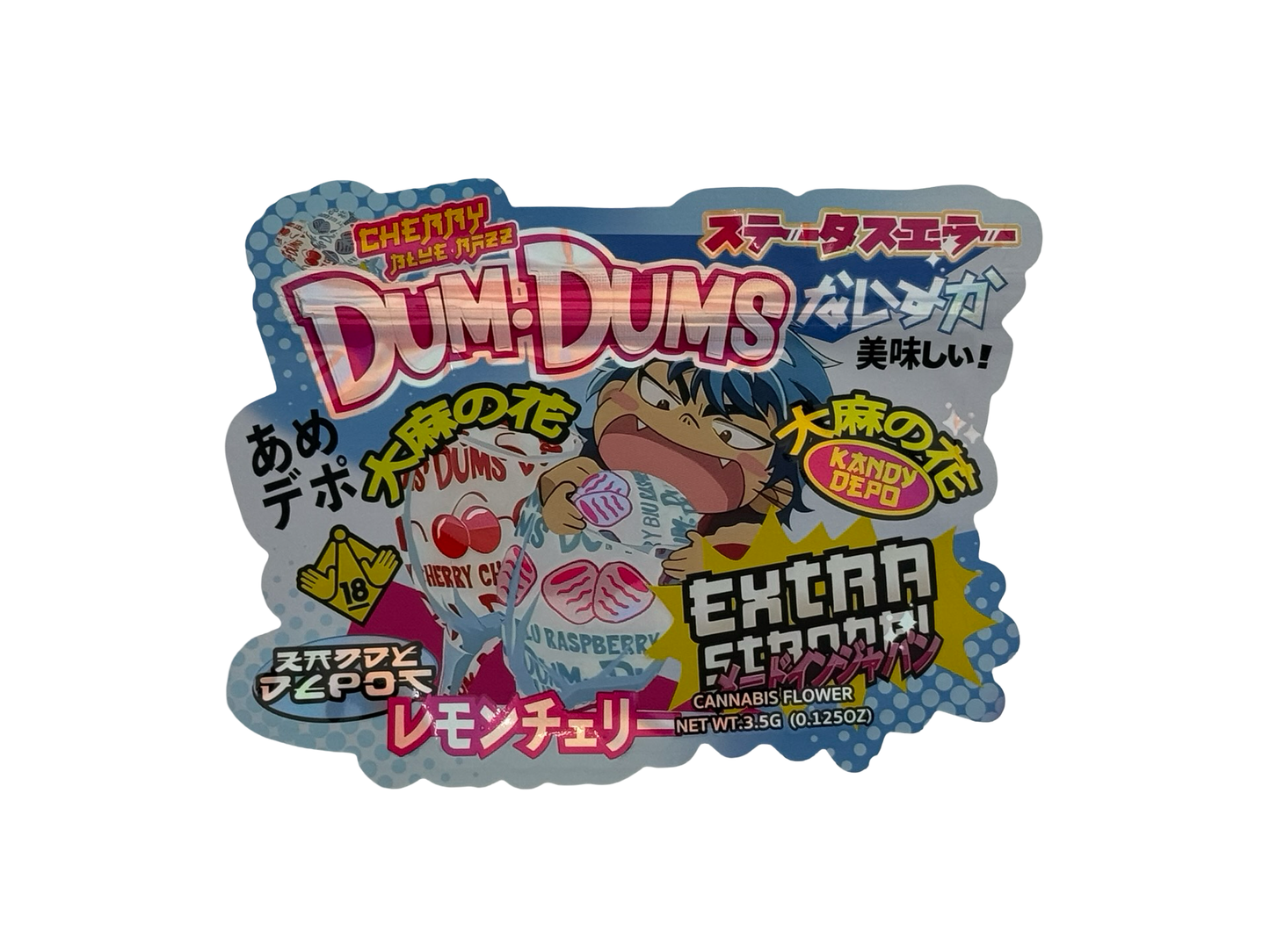 Cherry Blue Razz Mylar Bags 3.5g Kandy Depo (Only $0.21 Each)