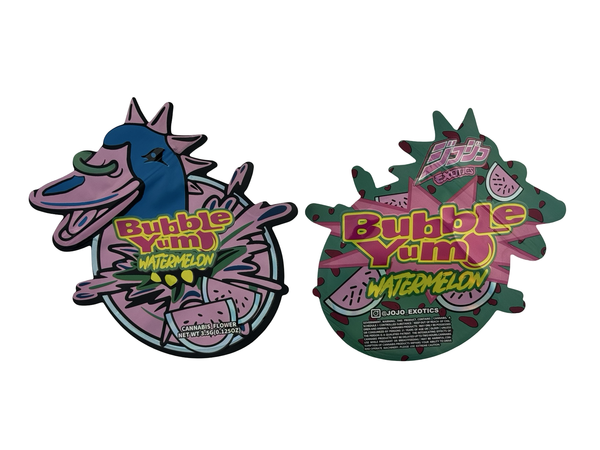 Watermelon Bubblegum 3.5g Mylar Bags Jojo Exotics | Fire Mylar