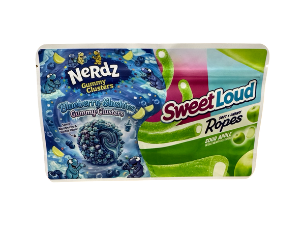 2-in-1 Blueberry Slushies + Sour Apple Mylar Bags (Dual Chamber)