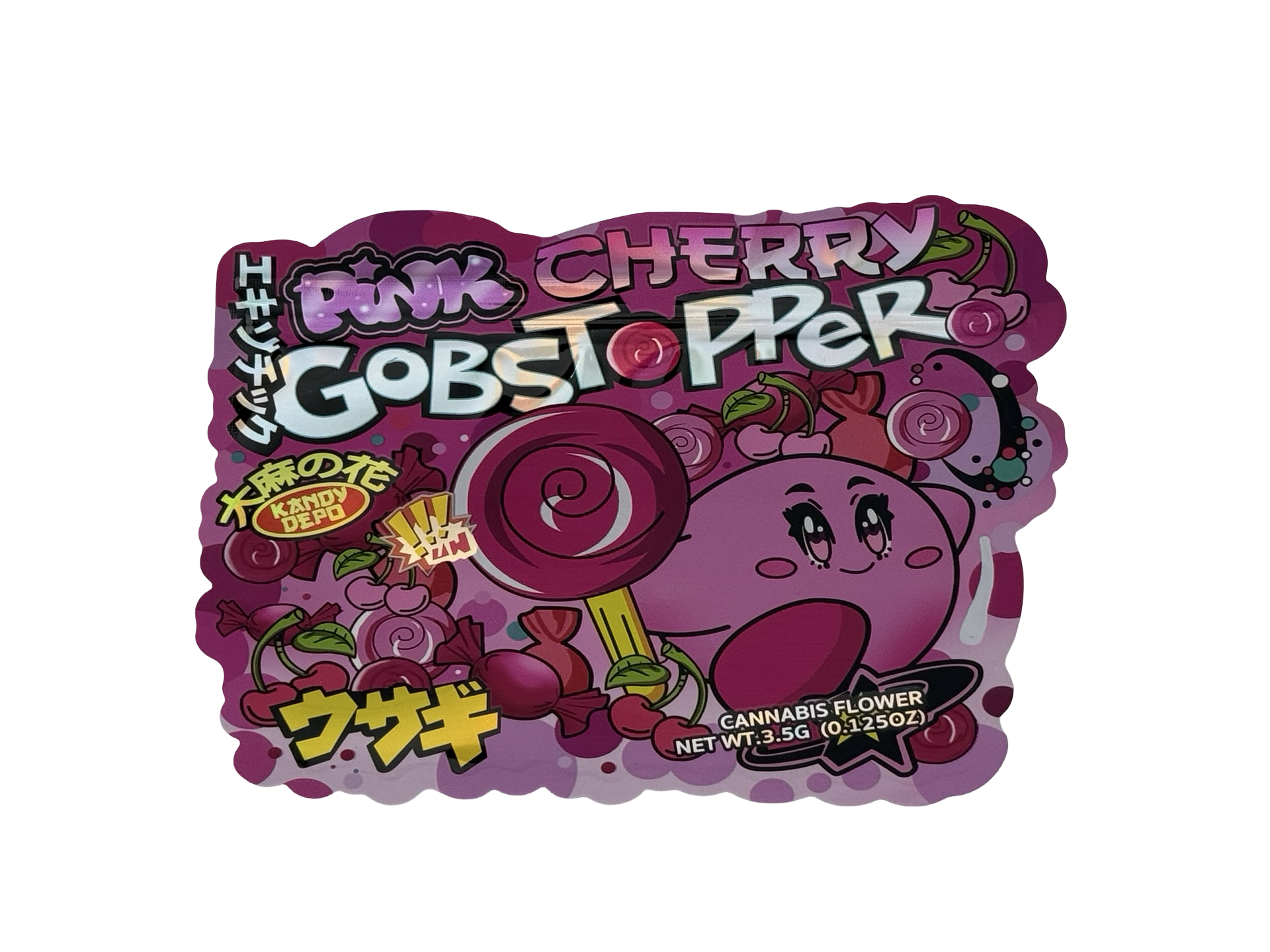 Pink Cherry Gobstopper 3.5g Mylar Bags Kandy Depo
