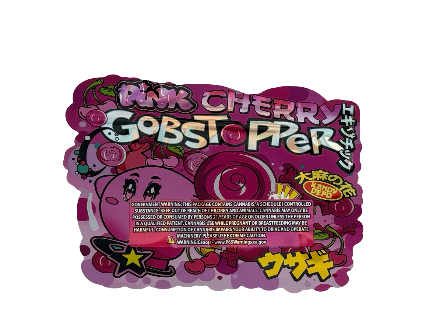 Pink Cherry Gobstopper 3.5g Mylar Bags Kandy Depo — back