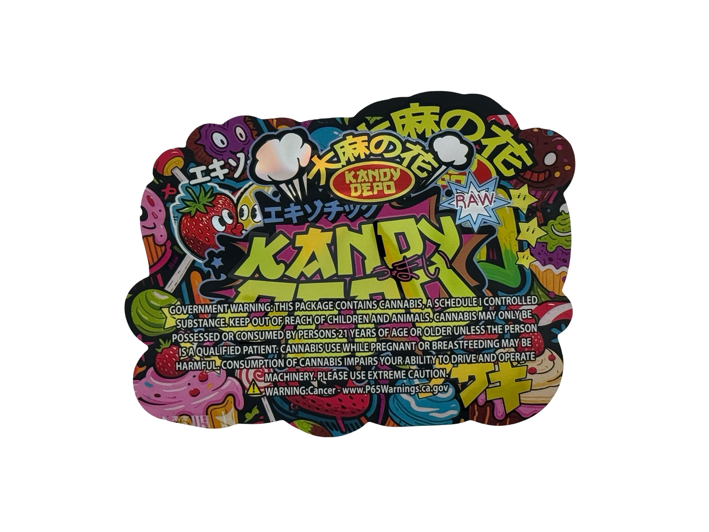 Lemon Strawberry 3.5g Mylar Bags Kandy Depo — back